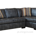Sofá de canto de couro sintético define sofá da sala de estar
